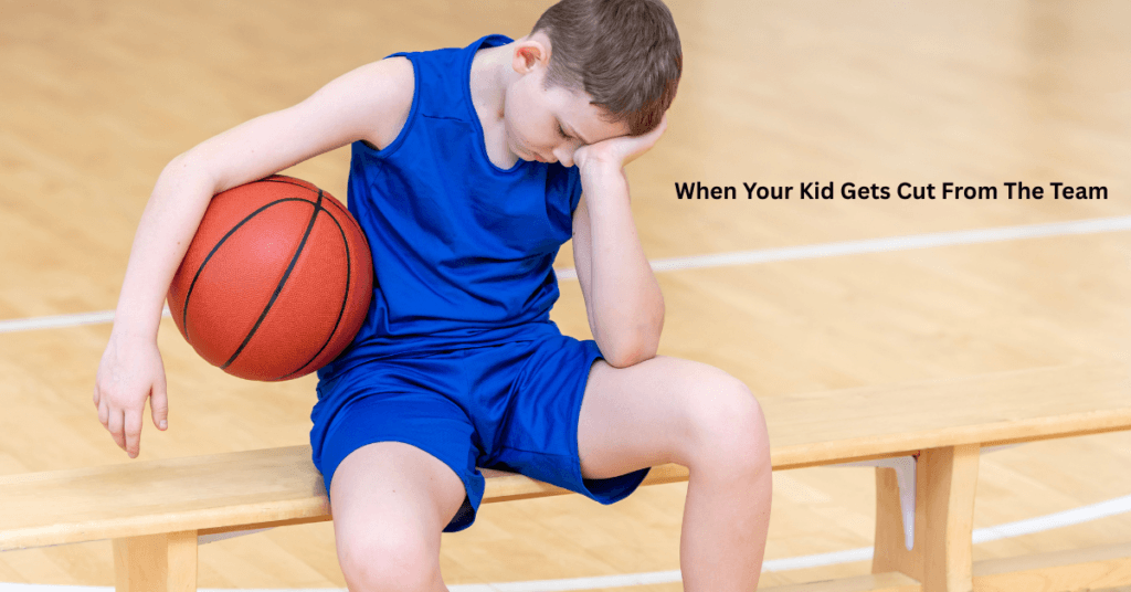 Young basketball player on the bench after not making the basketball team